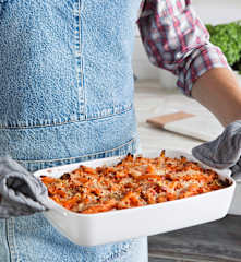 Macarrones con tomate y chorizo XXL