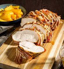 Putenbrust mit Speck und Erdäpfeln