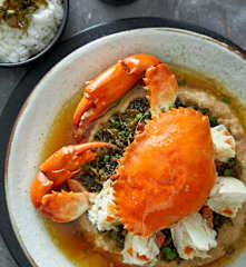 肉糜雪菜蒸膏蟹