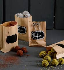 Trufas de noz e café