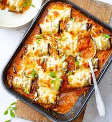 Aubergines roulées  à la ricotta
