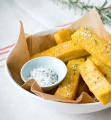 Rosemary and thyme polenta chips
