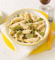 Pasta risottata con coliflor y judías verdes