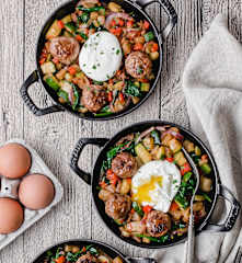 Mini Meatball Breakfast Hash