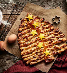 Sapin de Noël aux lardons et au cheddar