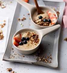 Apple and Cinnamon Semolina with Nuts and Fresh Fruit