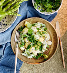 Gnocchi mit grünem Spargel und Zitronenrahm