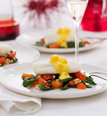 Bacalao al vacío con ensalada y vinagreta de mango
