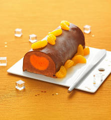 Tangerine and Chocolate Log (French)