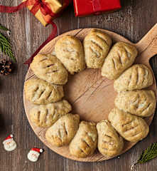 Ghirlanda di pane golosa