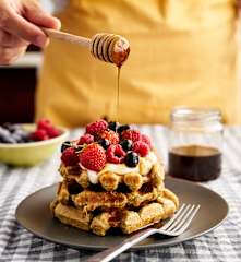 Waffles de aveia e espelta