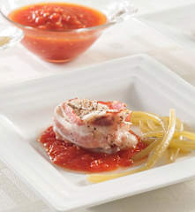 Tournedós de rape con borrajas y vinagreta de tomate