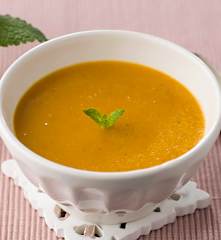 Creme de abóbora e hortelã