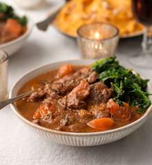 Venison Stew with Root Vegetables and Prunes