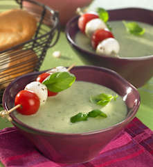 Basilikum-Kartoffelsuppe kalt oder warm