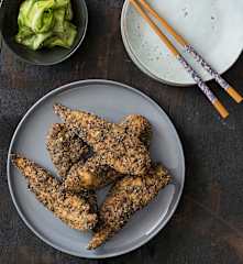 Crispy Japanese chicken with pickled cucumbers