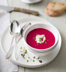 Beetroot Gazpacho With Horseradish Créme