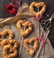 Apfelherzen am Stiel