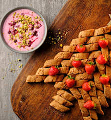 Cranberry Cream Cheese Dip with Biscotti Tree