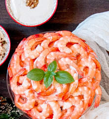 Langostinos dos salsas