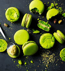 Pistachio Macarons with Pistachio Ganache