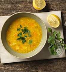 Gebundene Gemüsesuppe mit Polenta