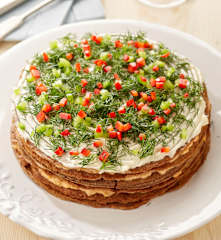 Gâteau de crêpes aux foies de volaille