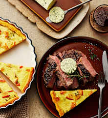 Entrecôte mit Süßkartoffel-Tarte