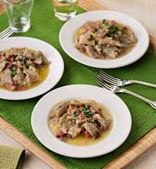 Setas de cardo con jamón