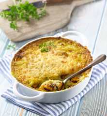 Parmentier gratiné de moules et chou-fleur