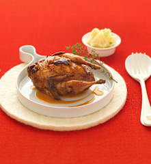 Plat : cailles farcies aux pommes et aux pruneaux