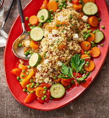 Apricot, Hazelnut and Feta Couscous with Mixed Vegetables