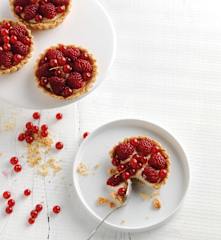 Tarteletes de chocolate branco e framboesas