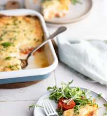 Gratinado de legumes e queijo