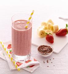 Smoothie banane-fraise aux graines de lin