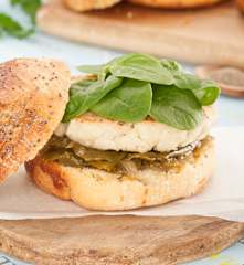 Hamburguesa de merluza y gambón