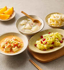 午餐（麻辣豆腐、干锅花菜、萝卜牛肉汤、玉米饭）