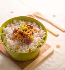 Arroz con salchichas