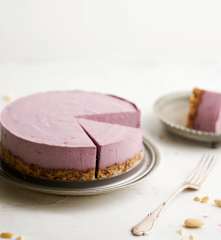 Cheesecake de frambuesas vegano