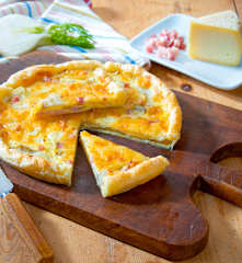 Torta salata finocchi, pancetta e formaggella