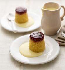 Tortini soffici al vapore con confettura di lamponi