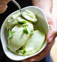 Sorbet à la poire et à la menthe