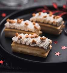 Entremets vanille-caramel