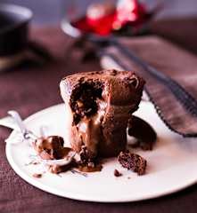 Coulant au chocolat, cœur rocher au chocolat