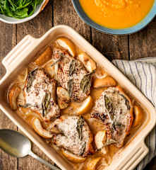 Roasted Pork and Apples with Butternut Squash Purée
