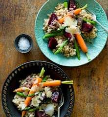 Pearl barley risotto with asparagus