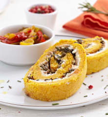 Roulé aux carottes, oseille et fromage frais