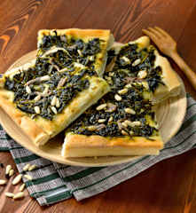 Focaccia au brocoli-rave