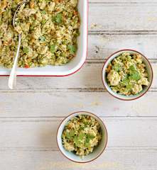 Arroz verde con pollo y perejil