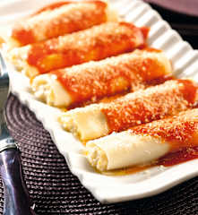 Canelones de verdura y mascarpone
